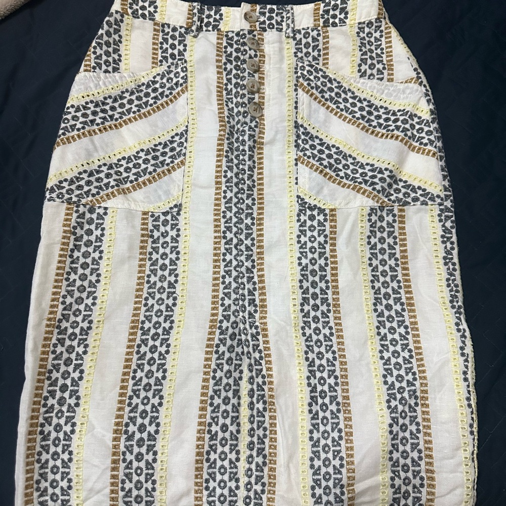 Anthropologie Elegant White Skirt